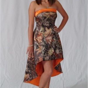 Mossy Oak XTreme Hi-low with Orange Lining camo formal dress size 4